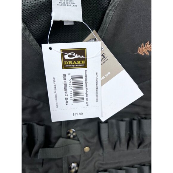 DRAKE WATERFOWL MCALISTER WAX CANVAS WADING VEST - HUNTING VEST - New NWT - Picture 6 of 8